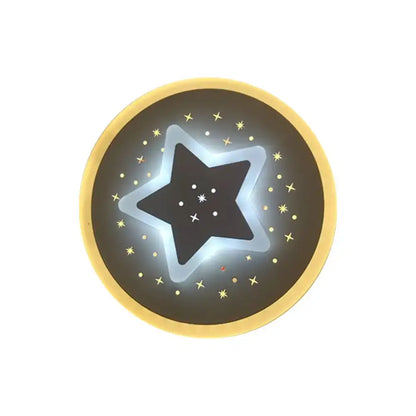 Modern gold heart pendant wall light bedroom starry black center