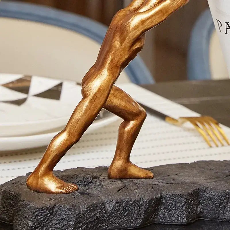 Modern gold hercules figurines wine rack dining room bottle stand