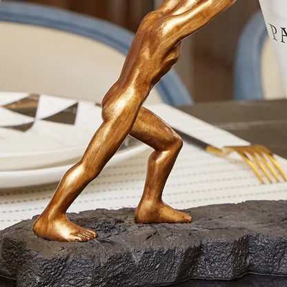 Modern gold hercules figurines wine rack dining room bottle stand