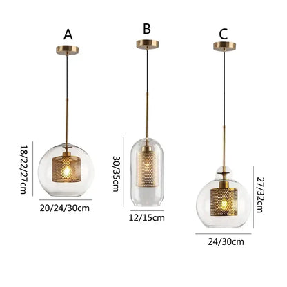 Modern gold honeycomb glass pendant lights dining room fixtures