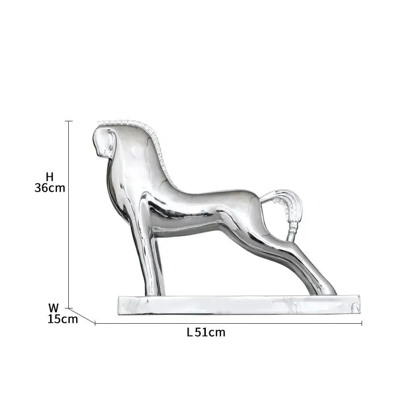 Modern gold horse resin sculpture living room minimalist decor