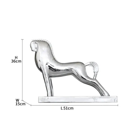 Modern gold horse resin sculpture living room minimalist decor