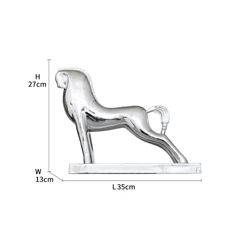 Modern gold horse resin sculpture living room minimalist decor