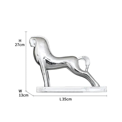 Modern gold horse resin sculpture living room minimalist decor