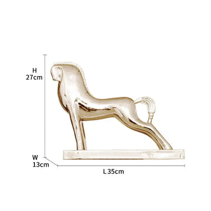 Modern gold horse resin sculpture living room minimalist decor