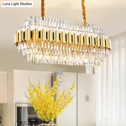 Modern gold icicle chandelier 16 light bulbs dining room pendant