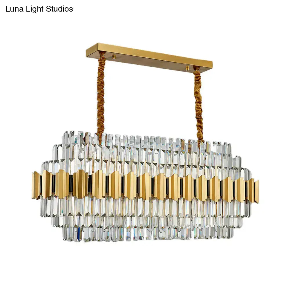 Modern gold icicle chandelier 16 light bulbs dining room pendant