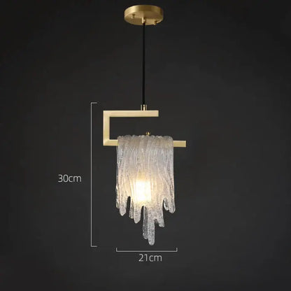 Modern gold icicle glass pendant light for bedroom decor