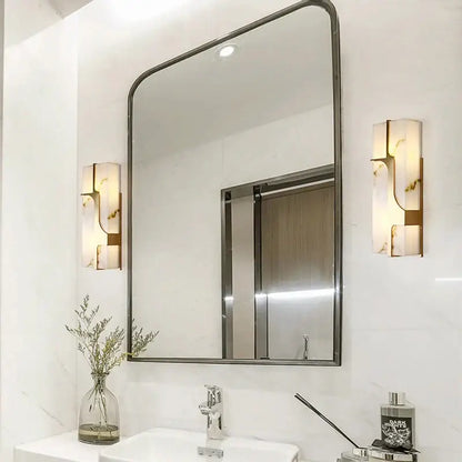 Modern gold imitation marble led wall lamp living room sconce