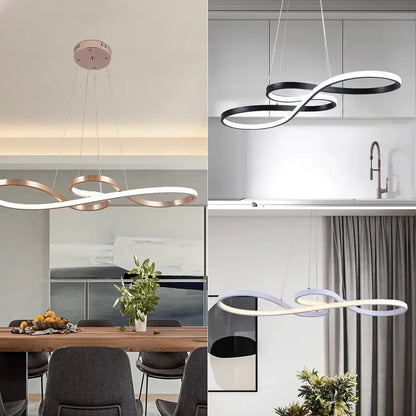 Modern gold infinity acrylic led chandelier dining room pendant light