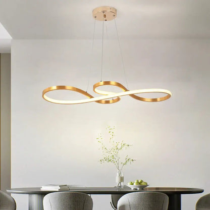 Modern gold infinity acrylic led chandelier dining room pendant light