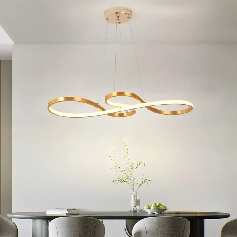 Modern gold infinity acrylic led chandelier dining room pendant light