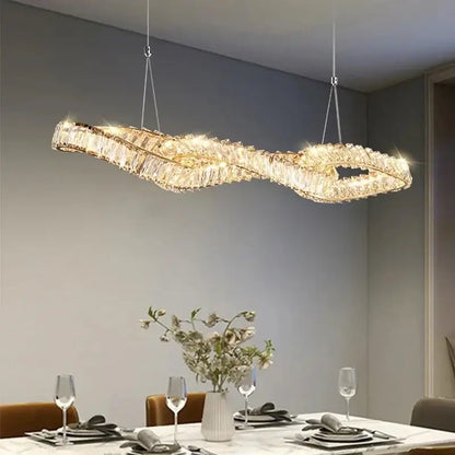 Modern gold infinity crystal led pendant – dining room chandelier