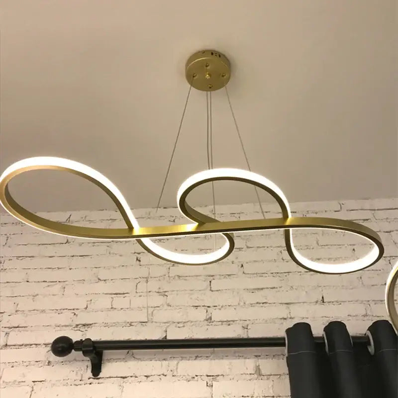 Modern gold infinity led elegant pendant lights dining room
