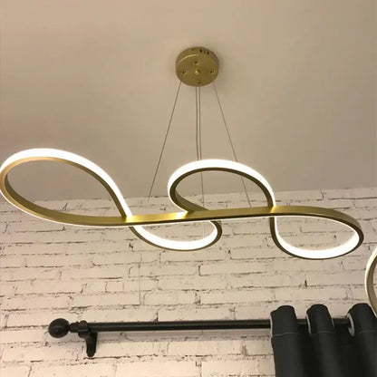 Modern gold infinity led elegant pendant lights dining room