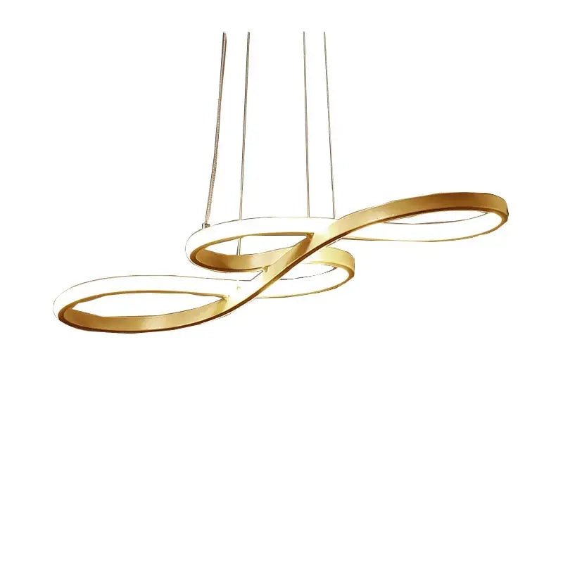 Modern gold infinity led elegant pendant lights dining room
