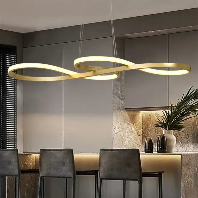 Modern gold infinity led elegant pendant lights dining room