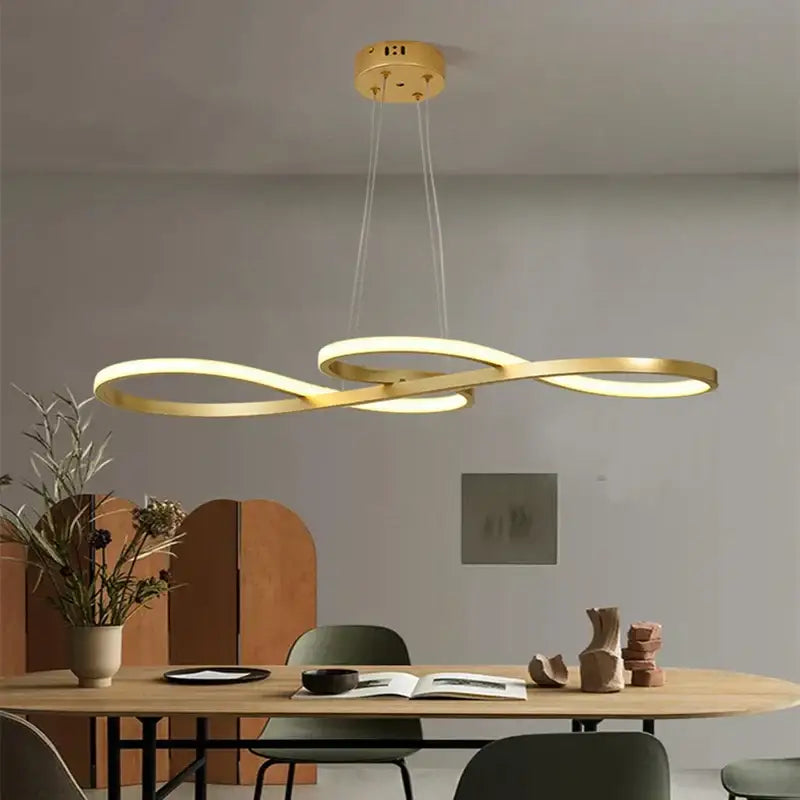 Modern gold infinity led elegant pendant lights dining room
