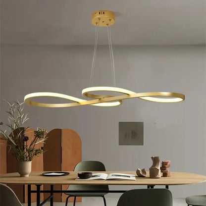 Modern gold infinity led elegant pendant lights dining room