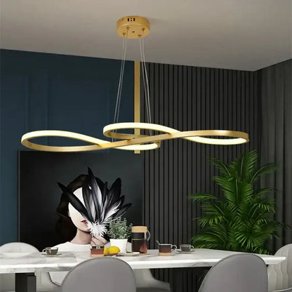 Modern gold infinity led elegant pendant lights dining room