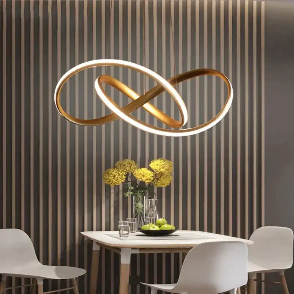 Modern gold infinity pendant light for living room led lamp moedern