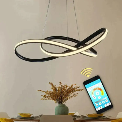 Modern gold infinity pendant light for living room led lamp moedern