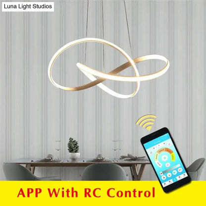 Modern gold infinity pendant light for living room led lamp moedern