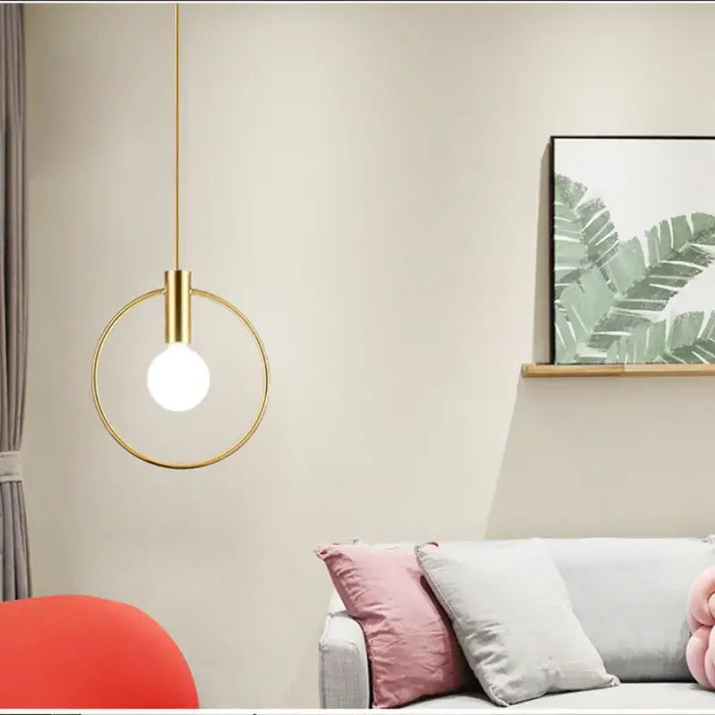 Modern gold ins wind single pendant light kitchen hanging lamp