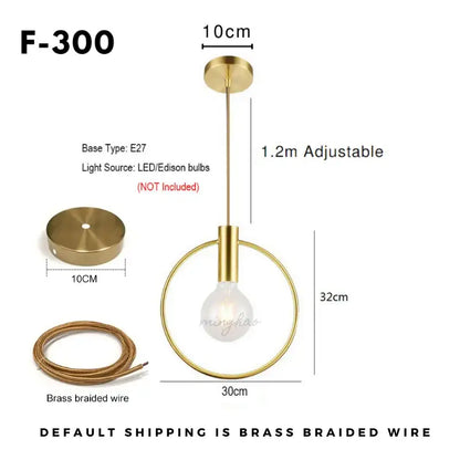 Modern gold ins wind single pendant light kitchen hanging lamp