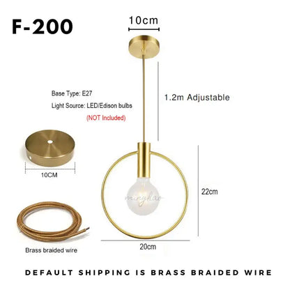 Modern gold ins wind single pendant light kitchen hanging lamp