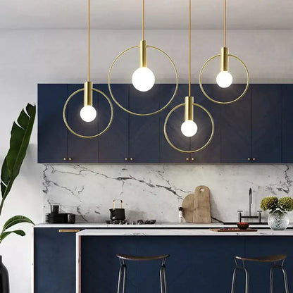 Modern gold ins wind single pendant light kitchen hanging lamp