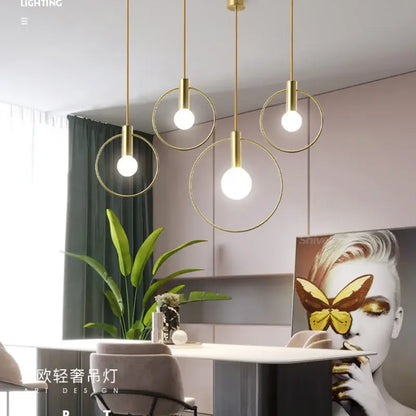 Modern gold ins wind single pendant light kitchen hanging lamp