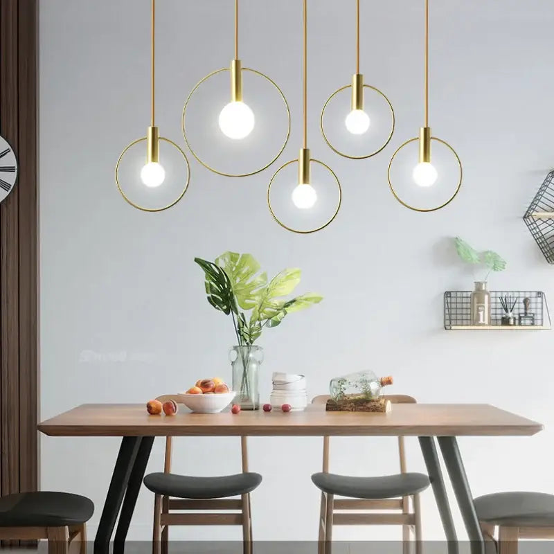 Modern gold ins wind single pendant light kitchen hanging lamp