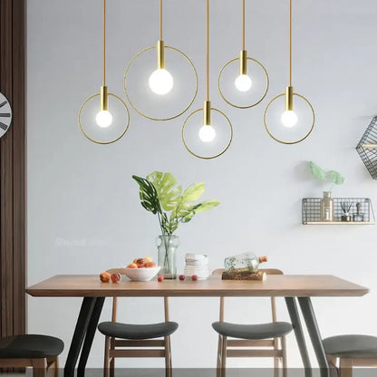 Modern gold ins wind single pendant light kitchen hanging lamp