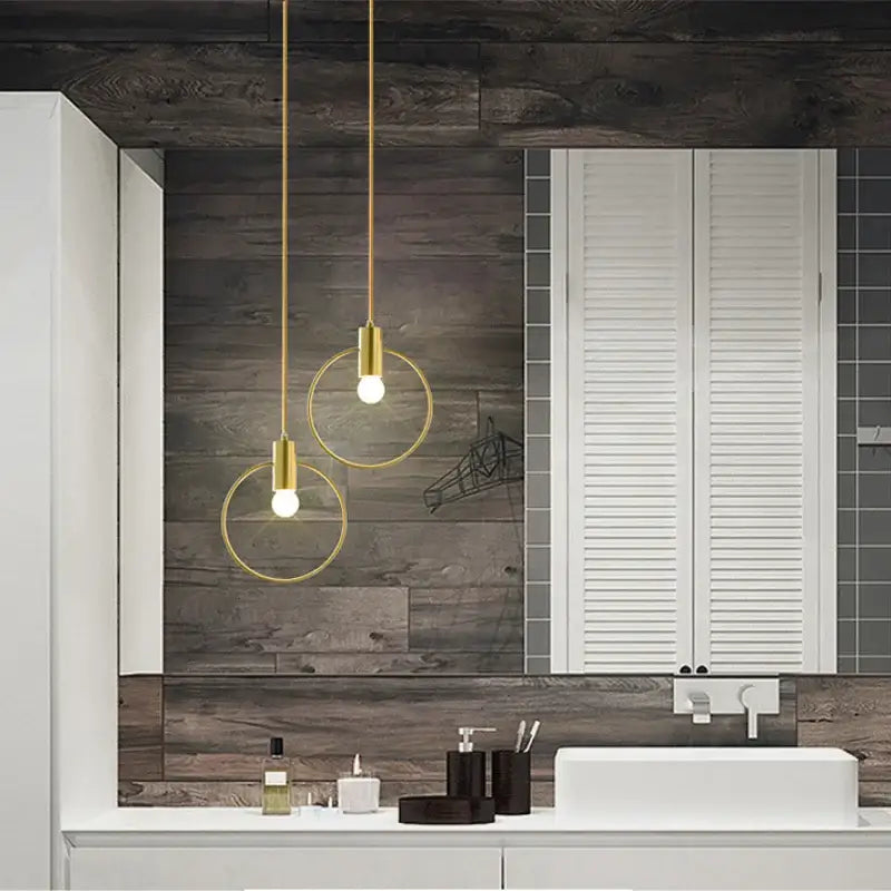 Modern gold ins wind single pendant light kitchen hanging lamp