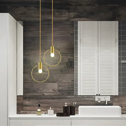 Modern gold ins wind single pendant light kitchen hanging lamp