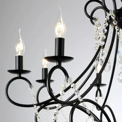 Modern gold iron crystal chandelier dining room luxury light