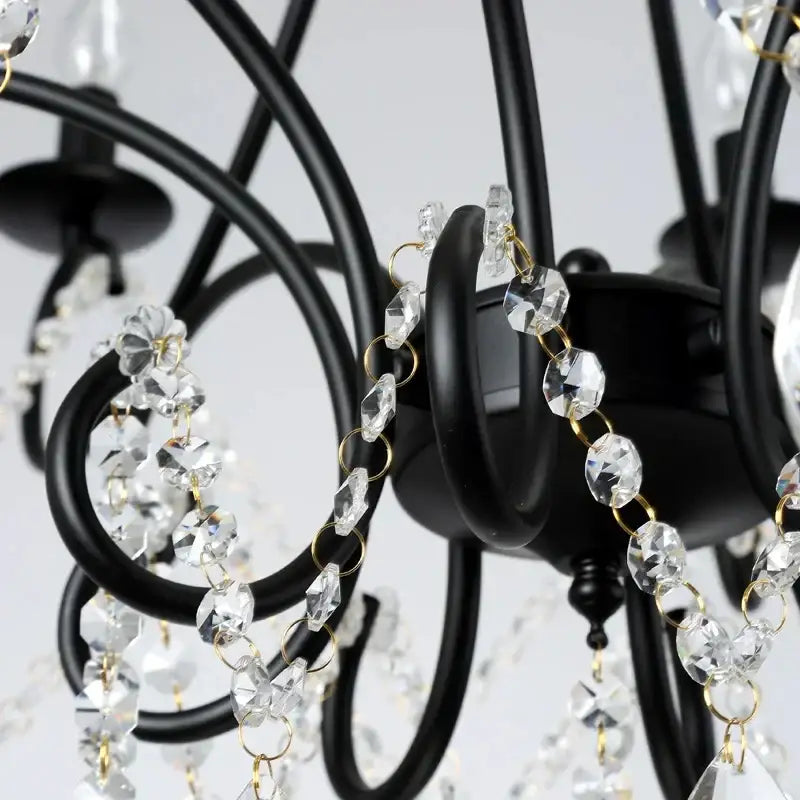 Modern gold iron crystal chandelier dining room luxury light