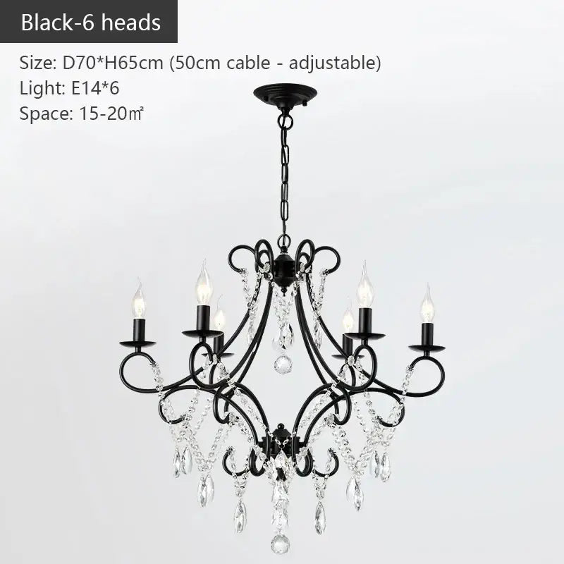 Modern gold iron crystal chandelier dining room luxury light