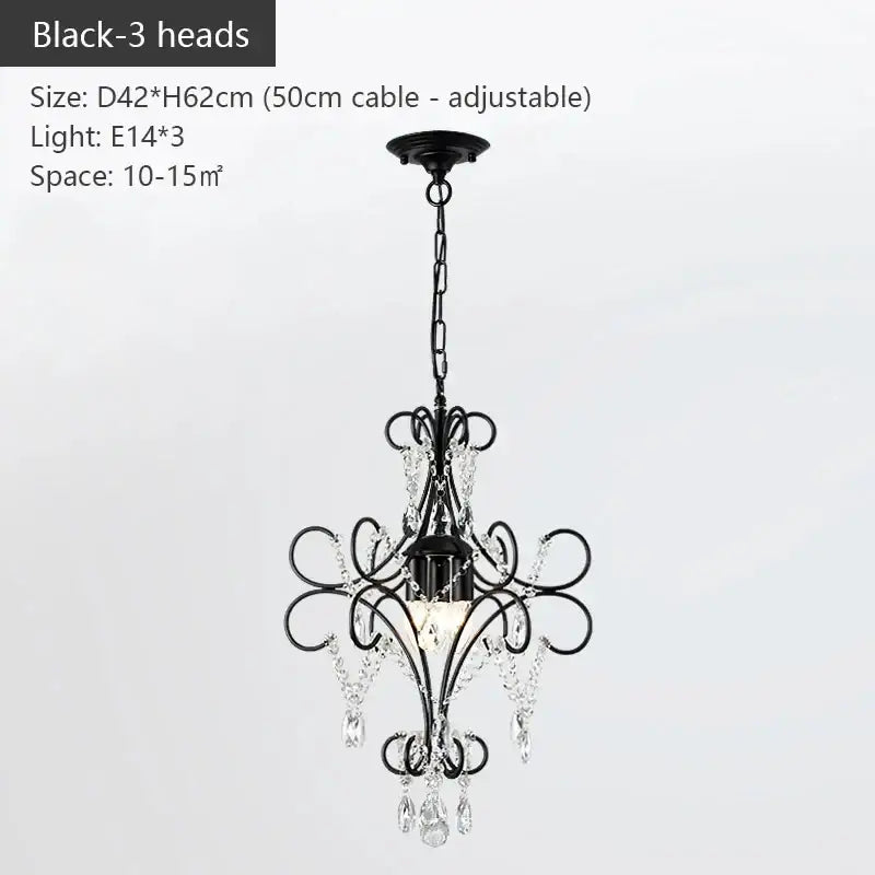 Modern gold iron crystal chandelier dining room luxury light