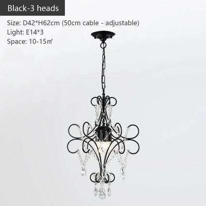 Modern gold iron crystal chandelier dining room luxury light