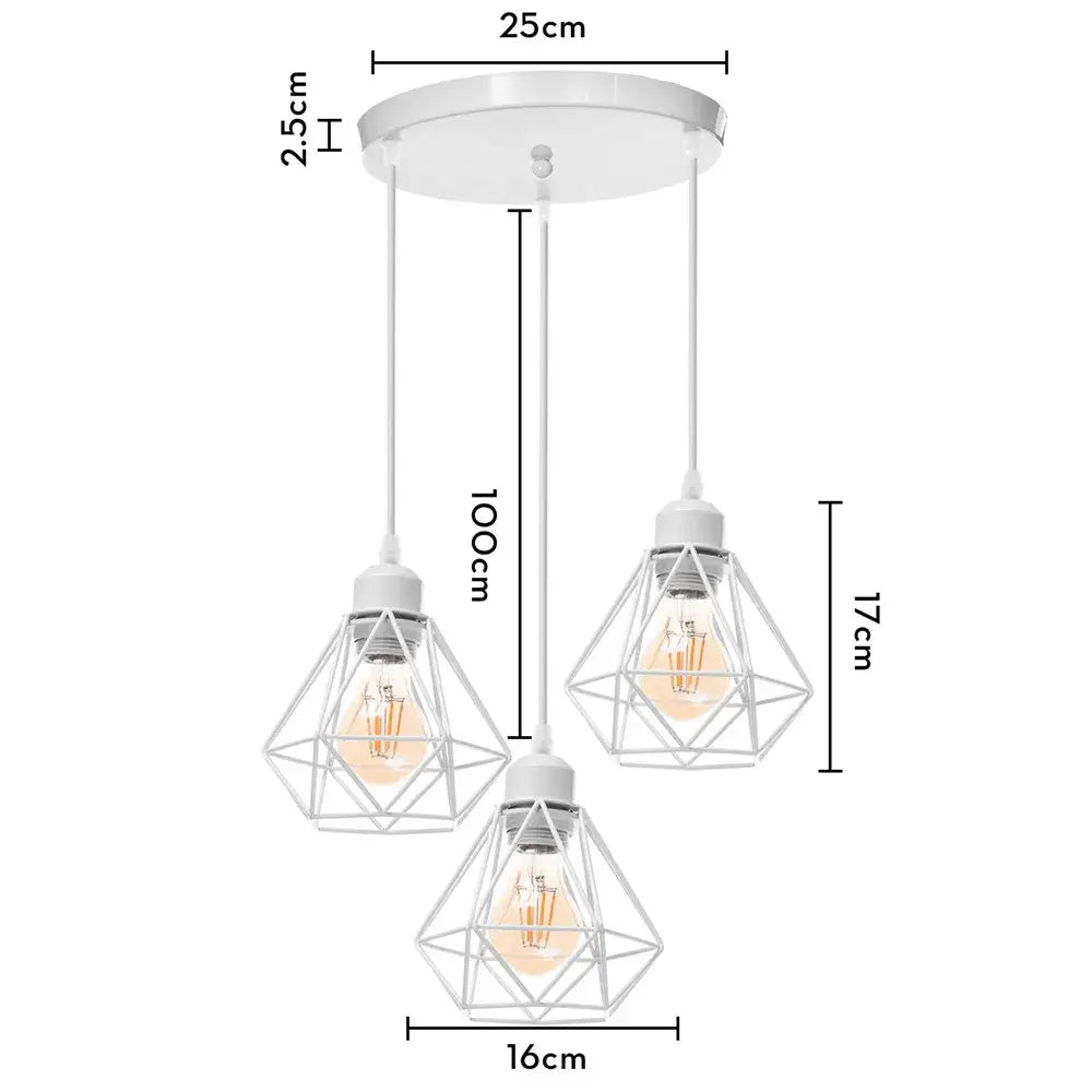 Modern gold iron frame pendant chandelier kitchen geometric light