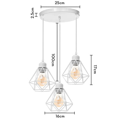 Modern gold iron frame pendant chandelier kitchen geometric light