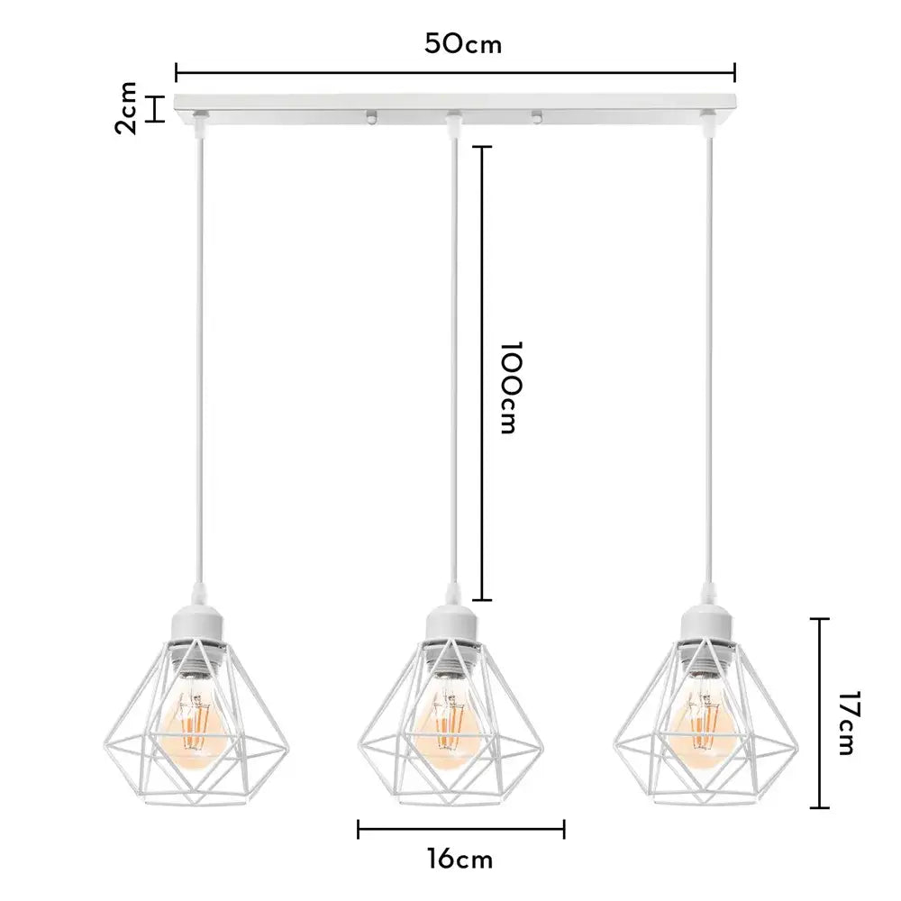 Modern gold iron frame pendant chandelier kitchen geometric light