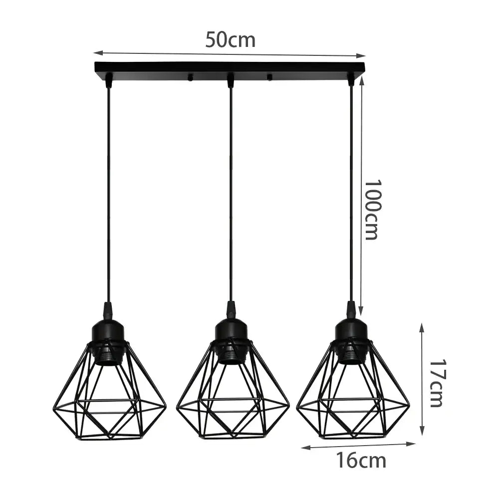 Modern gold iron frame pendant chandelier kitchen geometric light