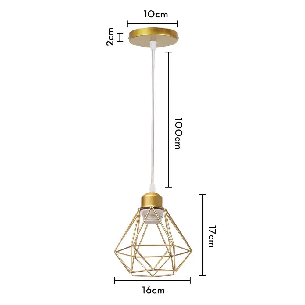 Modern gold iron frame pendant chandelier kitchen geometric light