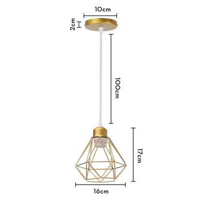 Modern gold iron frame pendant chandelier kitchen geometric light