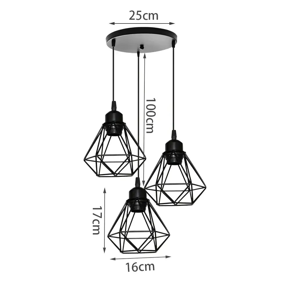 Modern gold iron frame pendant chandelier kitchen geometric light
