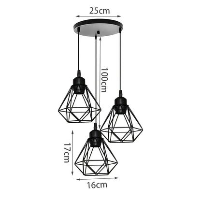 Modern gold iron frame pendant chandelier kitchen geometric light