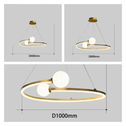 Modern gold iron led chandelier light for living room